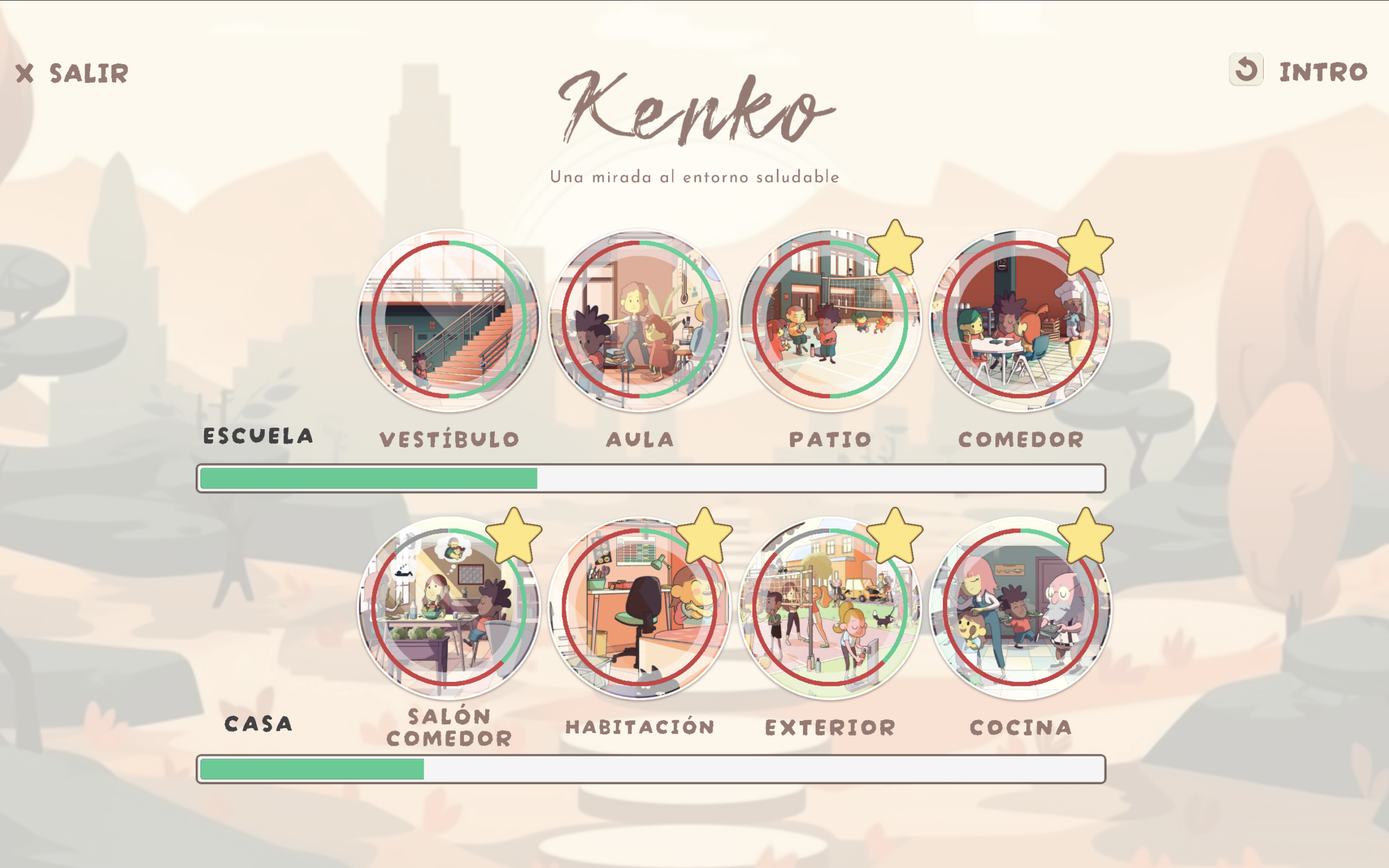 Interfaz de Kenko, menú
